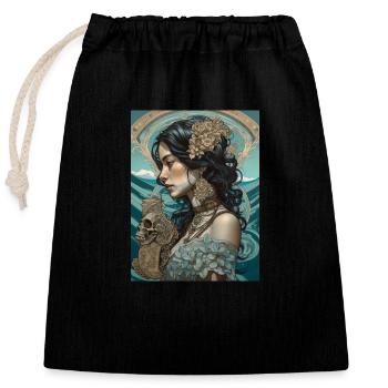 Ghotic Class - Closable cotton gift bag (25x30cm) - black - Front