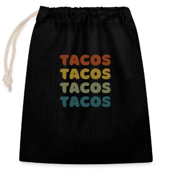 Délice de Fiesta Taco Vintage - Sac cadeau en coton avec cordon (25 x 30 cm) - noir - Devant