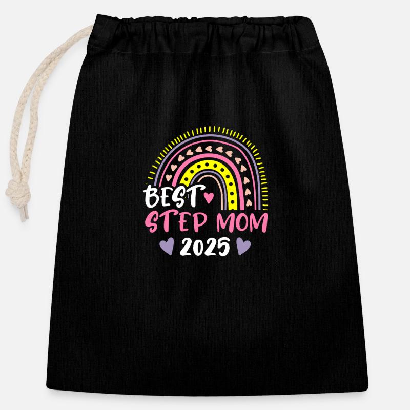 Beste Stiefmutter 2025 - Verschließbarer Geschenkbeutel aus Baumwolle (25x30cm) - Schwarz