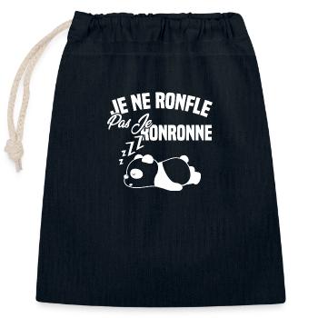 Je ne ronfle pas je ronronne - Sac cadeau en coton avec cordon (25 x 30 cm) - bleu marine - Devant