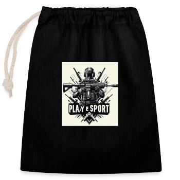Play shooter - Verschließbarer Geschenkbeutel aus Baumwolle (25x30cm) - Schwarz - Vorne