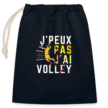 J'peux pas jai Volley - Sac cadeau en coton avec cordon (25 x 30 cm) - bleu marine - Devant