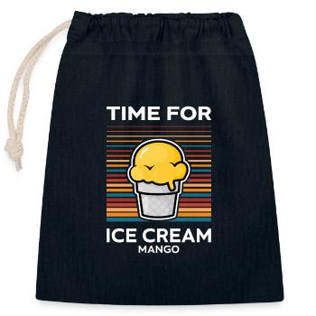 Time for Ice Cream Mango - Verschließbarer Geschenkbeutel aus Baumwolle (25x30cm) - Navy - Vorne