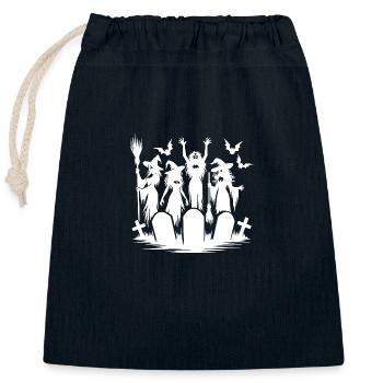 Hexen Halloween Fledermaus Friedhof Besen Party - Verschließbarer Geschenkbeutel aus Baumwolle (25x30cm) - Navy - Vorne