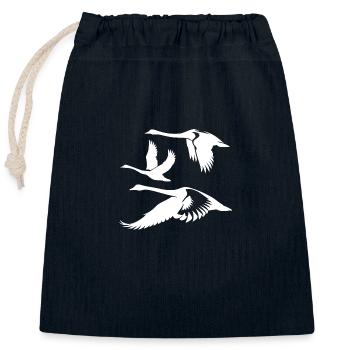 élégant cygne muet troupeau oiseaux cygne - Sac cadeau en coton avec cordon (25 x 30 cm) - bleu marine - Devant
