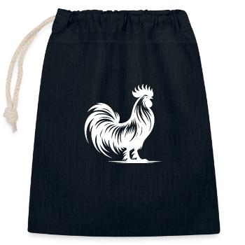 Eleganter Rassehahn mit großem Kamm - Verschließbarer Geschenkbeutel aus Baumwolle (25x30cm) - Navy - Vorne
