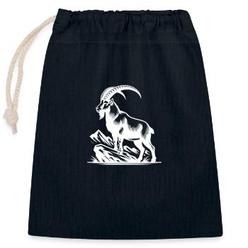 Steinbock mit gewaltigen Hörnern - Verschließbarer Geschenkbeutel aus Baumwolle (25x30cm) - Navy - Vorne
