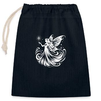 Imaginative Silhouettes Wings and Sparkle Fairy - Closable cotton gift bag (25x30cm) - navy - Front