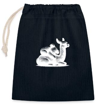 Süsses Lama mit einem schlafendem Koala - Verschließbarer Geschenkbeutel aus Baumwolle (25x30cm) - Navy - Vorne