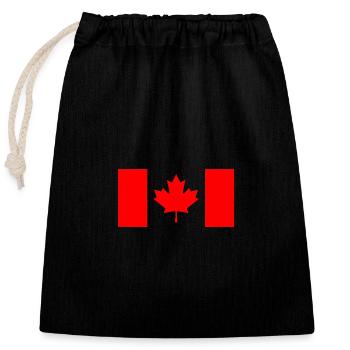 Drapeau Canadien Rouge Stylisé - Sac cadeau en coton avec cordon (25 x 30 cm) - noir - Devant