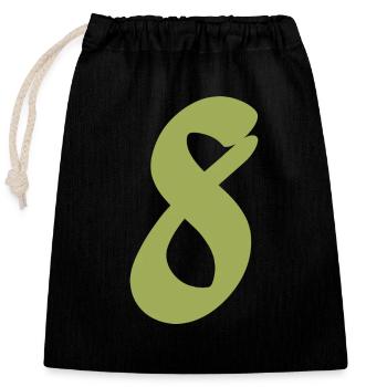 8 - Closable cotton gift bag (25x30cm) - black - Front