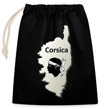 Corsica Insel in Frankreich Korsika - Verschließbarer Geschenkbeutel aus Baumwolle (25x30cm) - Schwarz - Vorne