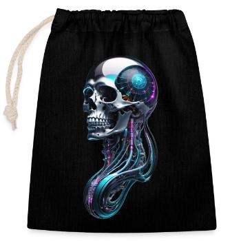 cosmic skull - Verschließbarer Geschenkbeutel aus Baumwolle (25x30cm) - Schwarz - Vorne
