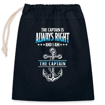 Schiff Matrose Ozean Kreuzfahrt - Verschließbarer Geschenkbeutel aus Baumwolle (25x30cm) - Navy - Vorne