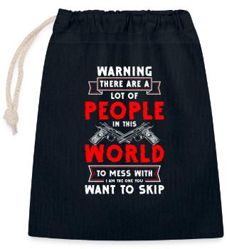 Pistol Ammunition Freedom - Closable cotton gift bag (25x30cm) - navy - Front
