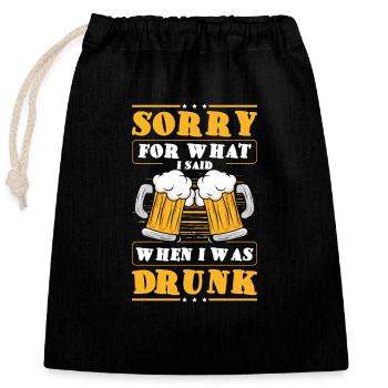 Alcoholics Alcohol excess Fun liquor - Closable cotton gift bag (25x30cm) - black - Front