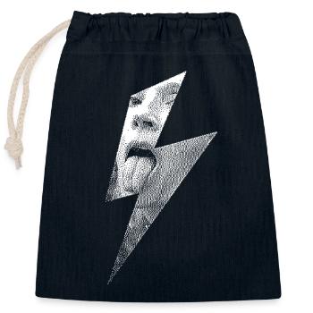 Rebel Lightning Bolt Lick - Closable cotton gift bag (25x30cm) - navy - Front