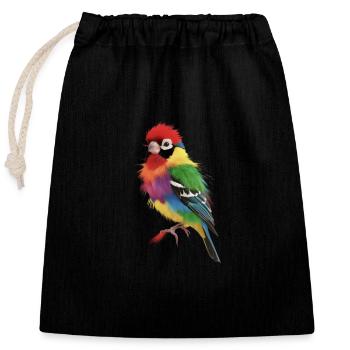 Pinson à spectre vibrant - Sac cadeau en coton avec cordon (25 x 30 cm) - noir - Devant