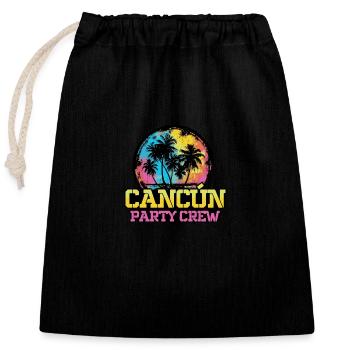 Cancun Party Crew Team - Closable cotton gift bag (25x30cm) - black - Front