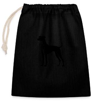 Whippet Hund Symbol - Verschließbarer Geschenkbeutel aus Baumwolle (25x30cm) - Schwarz - Vorne