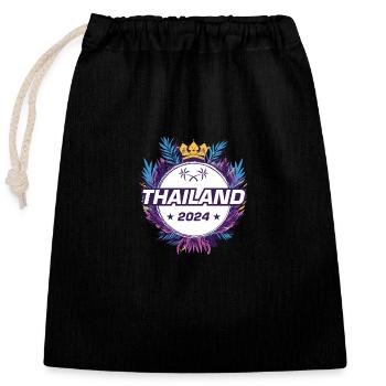Thaïlande 2024 - Sac cadeau en coton avec cordon (25 x 30 cm) - noir - Devant