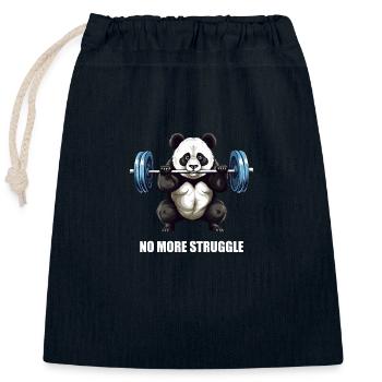Panda Bodybuilding Weightlifter No More Struggle - Closable cotton gift bag (25x30cm) - navy - Front