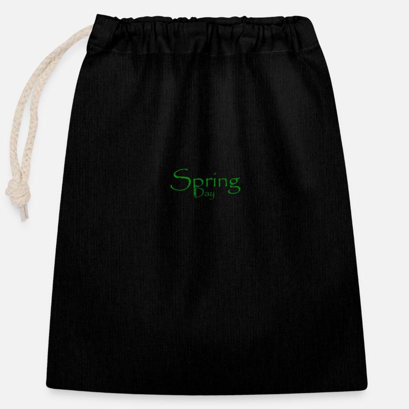 Spring - Closable cotton gift bag (25x30cm) - black