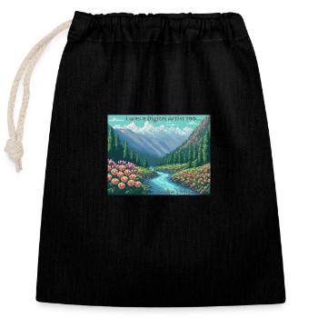 Art - Closable cotton gift bag (25x30cm) - black - Front