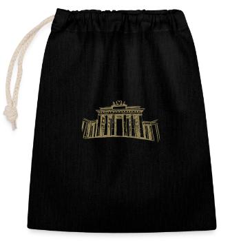 Berlin Brandenburger Tor - Verschließbarer Geschenkbeutel aus Baumwolle (25x30cm) - Schwarz - Vorne