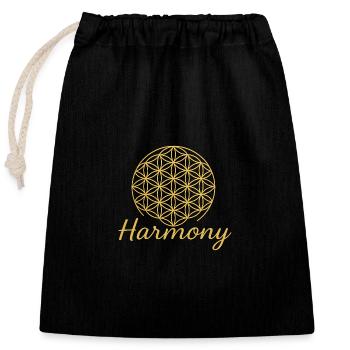 Flower of Life Harmony - Closable cotton gift bag (25x30cm) - black - Front