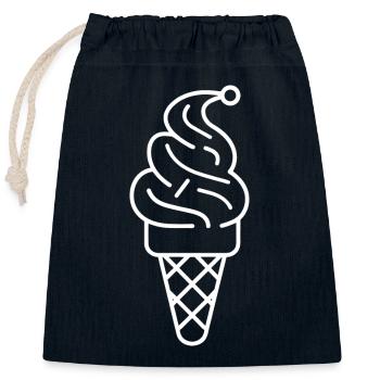 Cornet de crème glacée Dessin - Sac cadeau en coton avec cordon (25 x 30 cm) - bleu marine - Devant