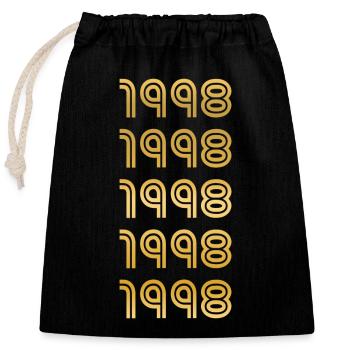 Year 1998 - Closable cotton gift bag (25x30cm) - black - Front