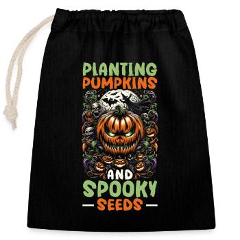 Jardinier drôle de costume d'Halloween - Sac cadeau en coton avec cordon (25 x 30 cm) - noir - Devant