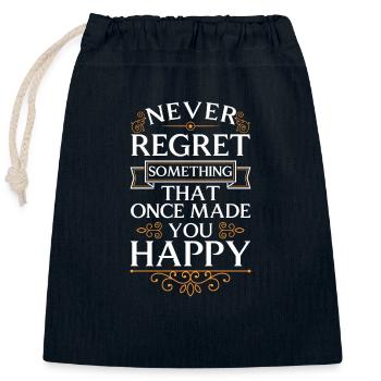 Glücklich Motivation Glückseeligkeit Lebensfreude - Verschließbarer Geschenkbeutel aus Baumwolle (25x30cm) - Navy - Vorne