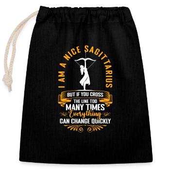 Horoscope Astrology Energy - Closable cotton gift bag (25x30cm) - black - Front