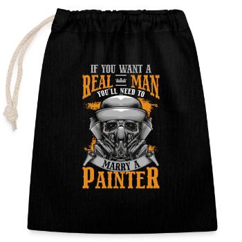 Painting Spray Can Colorful Construction Site - Closable cotton gift bag (25x30cm) - black - Front