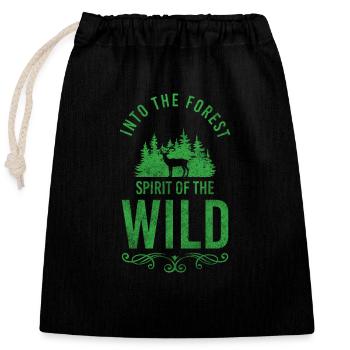 Arbres Randonnée Animaux Forester - Sac cadeau en coton avec cordon (25 x 30 cm) - noir - Devant
