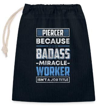 Piercer Kunst Schmuck Schmerz - Verschließbarer Geschenkbeutel aus Baumwolle (25x30cm) - Navy - Vorne