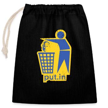 put.in - Peace Ukraine - Verschließbarer Geschenkbeutel aus Baumwolle (25x30cm) - Schwarz - Vorne