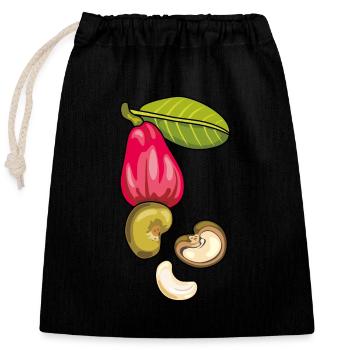 Noix de cajou - Sac cadeau en coton avec cordon (25 x 30 cm) - noir - Devant