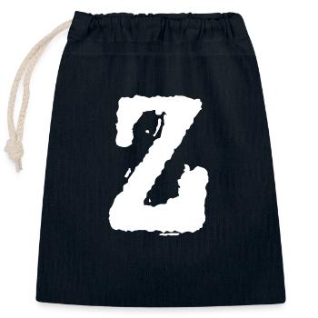 Z - Verschließbarer Geschenkbeutel aus Baumwolle (25x30cm) - Navy - Vorne
