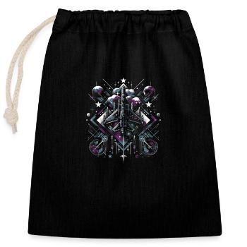 Flotte de reconnaissance stellaire - Sac cadeau en coton avec cordon (25 x 30 cm) - noir - Devant
