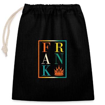 Franc - Sac cadeau en coton avec cordon (25 x 30 cm) - noir - Devant