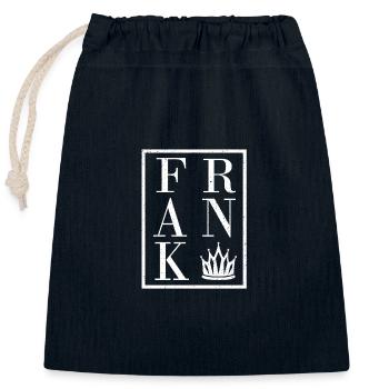 Franc - Sac cadeau en coton avec cordon (25 x 30 cm) - bleu marine - Devant