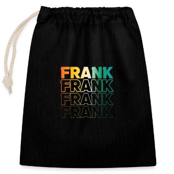 Frank - Verschließbarer Geschenkbeutel aus Baumwolle (25x30cm) - Schwarz - Vorne