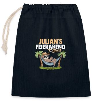Faultier Julian - Verschließbarer Geschenkbeutel aus Baumwolle (25x30cm) - Navy - Vorne