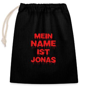 Jonas - Verschließbarer Geschenkbeutel aus Baumwolle (25x30cm) - Schwarz - Vorne