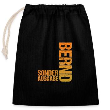 Bernd - Sac cadeau en coton avec cordon (25 x 30 cm) - noir - Devant