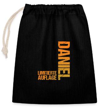 Daniel - Sac cadeau en coton avec cordon (25 x 30 cm) - noir - Devant