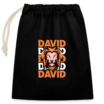 Leo David - Sac cadeau en coton avec cordon (25 x 30 cm) - noir - Devant